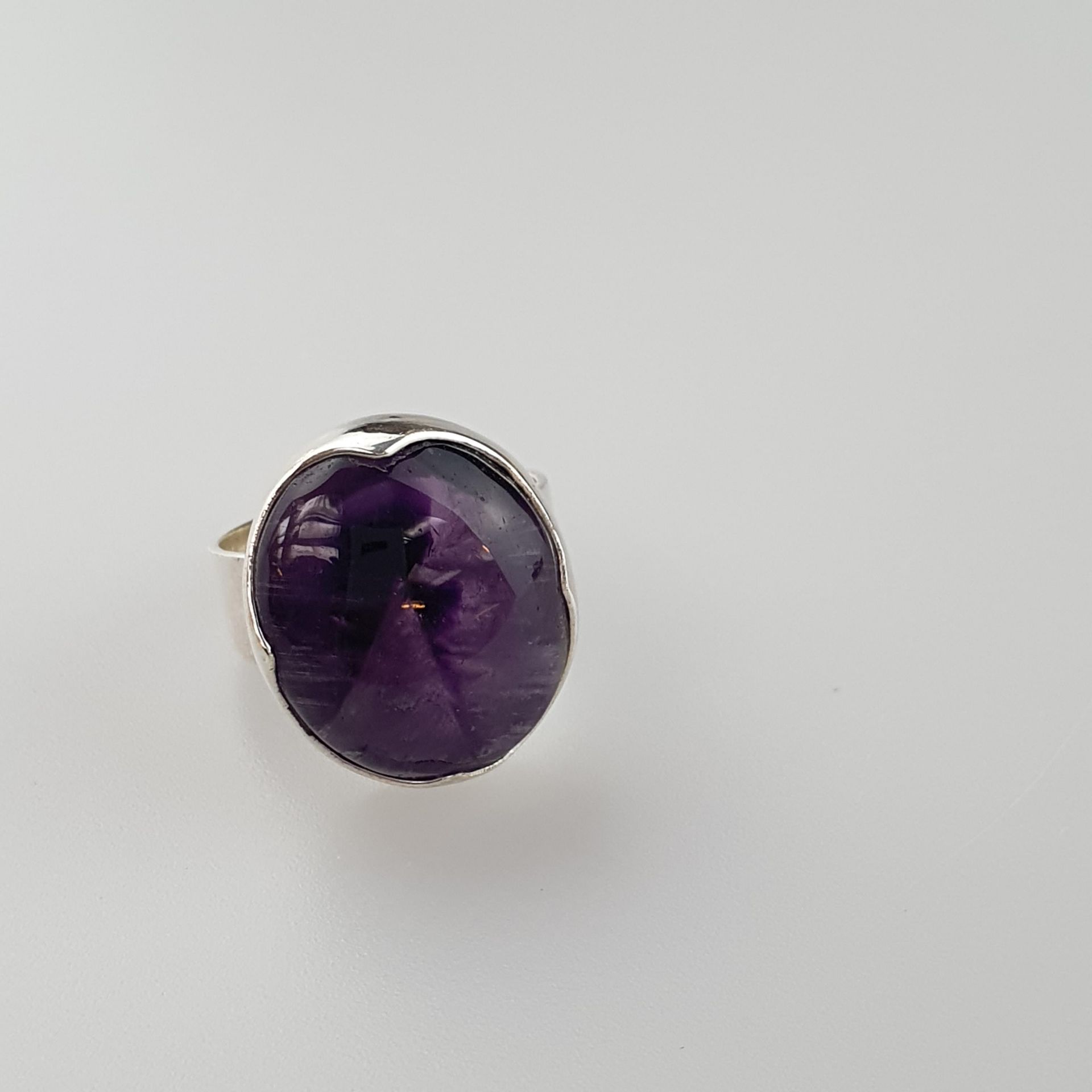 Amethyst-Ring und -Anhänger mit Kette - 925er Si | Amethyst Gemstone pendant with Matching ring in - Image 6 of 8