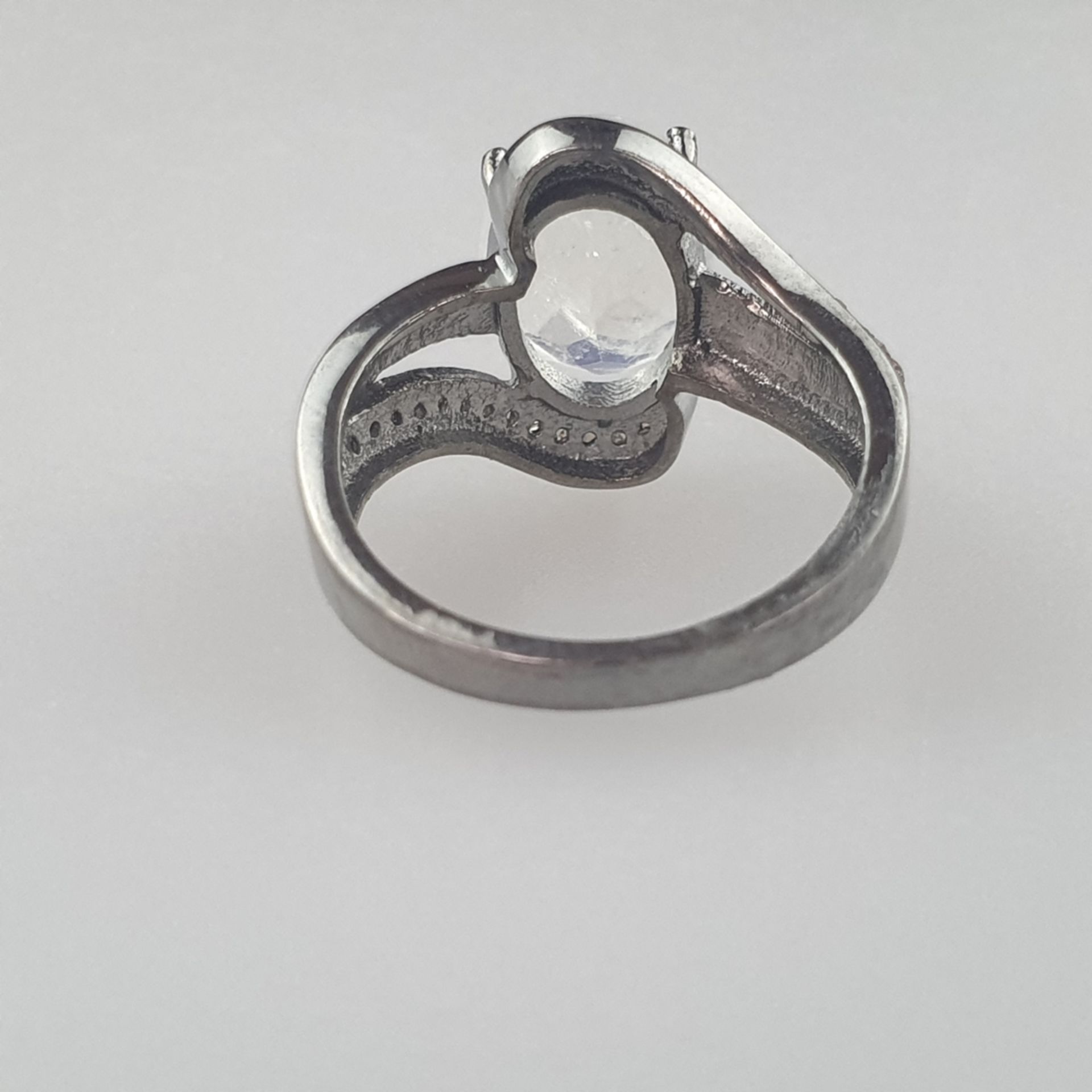 Mondstein-Ring - 925er Silber, Ringkopf besetzt | Moonstone ring in 925 silver with 3.25ct stone a - Image 5 of 5