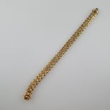 Massives Gliederarmband - Gelbgold 750/000, Steckverschluss, Länge ca. 18,5cm lang, B.ca.9mm, ca. 6