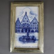 Porzellanbild "Römer. Frankfurt am Main" - Meissen, ca.1968, unterglasurblaue Darstellung vom Römer