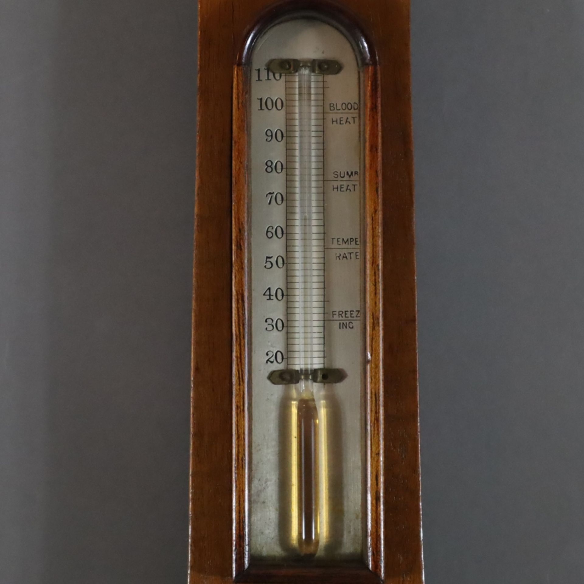 Wandbarometer- gemarkt "Lufft", im englischen Stil, Holzgehäuse, Thermometer mit Fahrenheitskala, A - Image 6 of 10