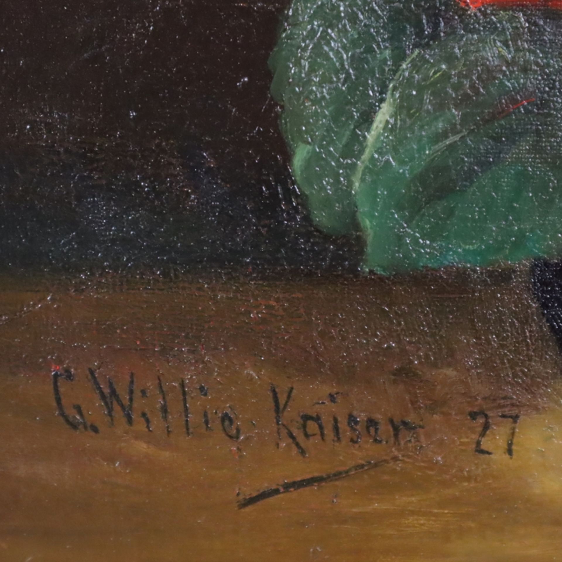 Kaiser, G. Willie - Blühende Topfpflanze, Öl auf Leinwand, doubliert, rückseitige Verstärkung (dünn - Image 6 of 8