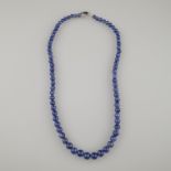 Saphir-Halskette - im Verlauf angeordnet, zusammen ca.190 | 190cts cabochon blue sapphire gemstone