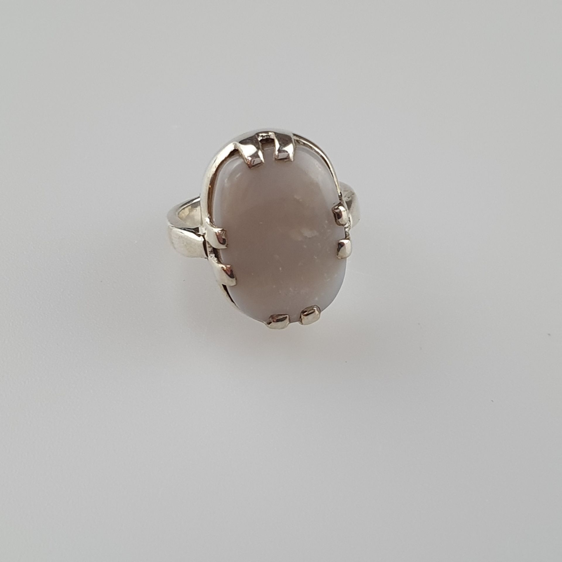 Opal- Ring - 925er Silber, Ringkopf besetzt mit ovalem O | 925 Sterling Silver Ring with Opal, ca. - Image 2 of 6