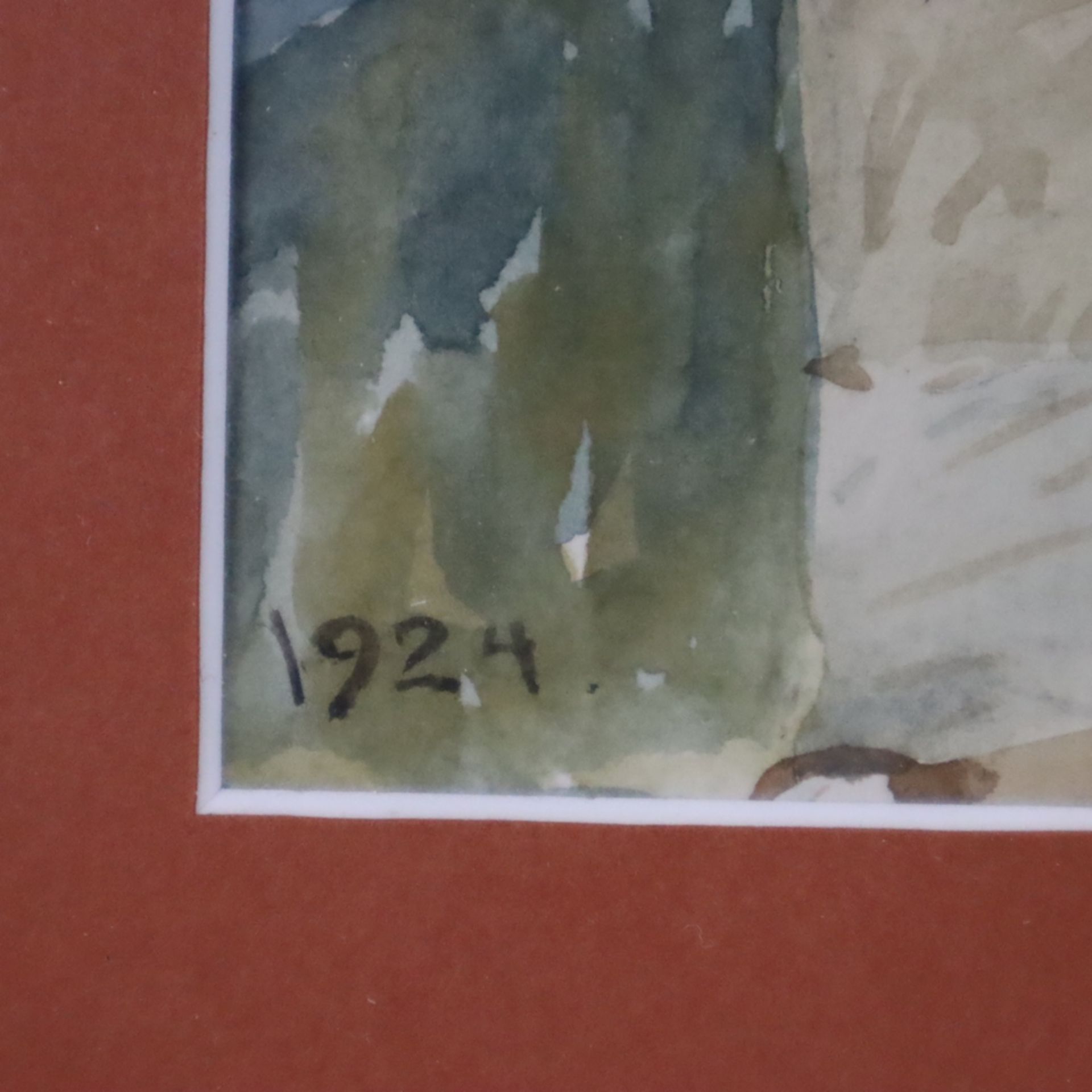 Achenbach, Oskar (1868-1935) - Belebte Ansicht von Katzenelnbogen, Aquarell auf Papier, rechts unte - Image 8 of 10