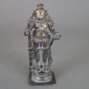 Kleine hinduistische Gottheit - Indien, Metallguss bronziert, wohl der kleinwüchsige Vamana, die fü