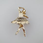 Vintage-Ballerina-Brosche - CORO / USA, vor 1955, in Form einer stilisierten Spitzentänzerin im Tut