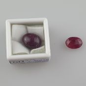 Zwei lose Rubine - 1x ovaler Cabochon von ca.16,5ct, 1x ov | LOT OF 2 GLI Certified: 16.5cts Natura