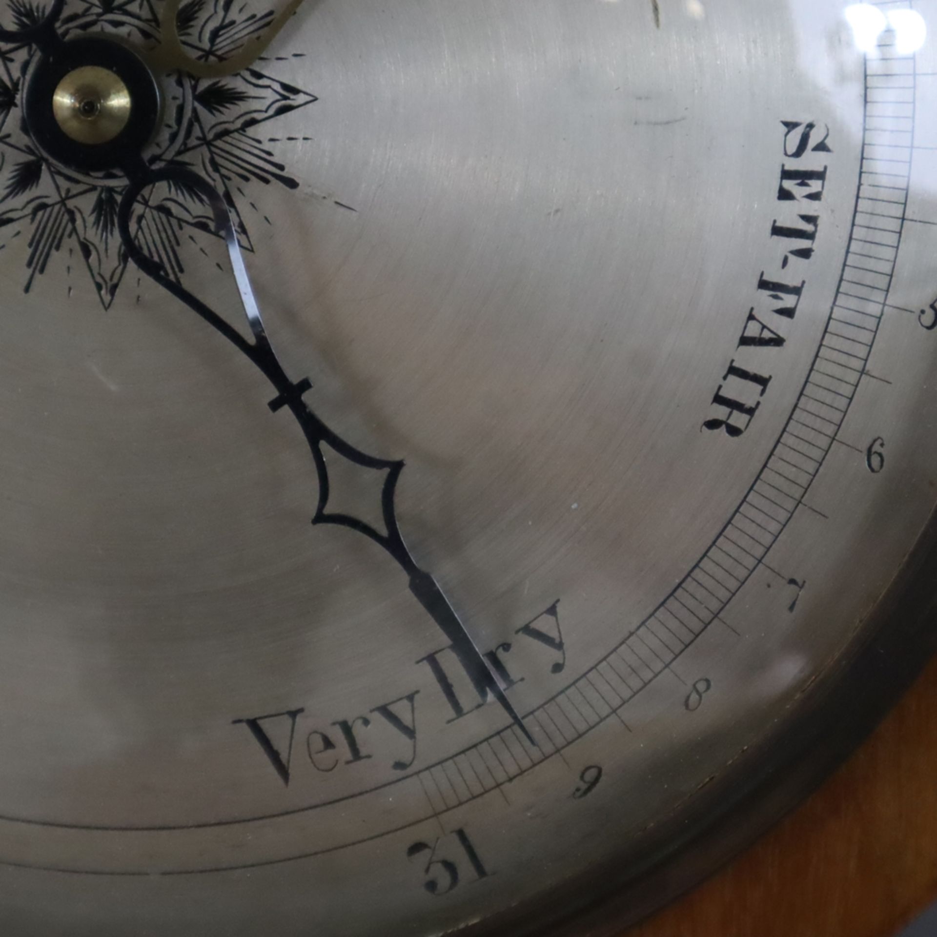 Wandbarometer- gemarkt "Lufft", im englischen Stil, Holzgehäuse, Thermometer mit Fahrenheitskala, A - Image 4 of 10