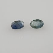 Zwei lose Saphire - oval facettiert, 1.18 ct. und 1.27 ct | LOT OF 2 Natural Blue Sapphire Certifie