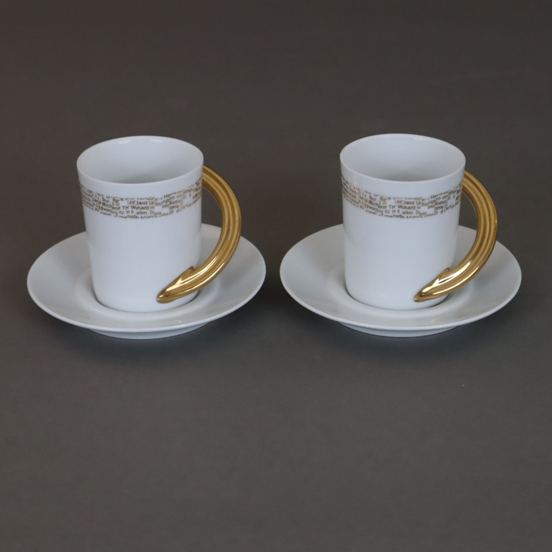 Paar Espresso-Tassen mit Untertassen - Rosenthal, Studio-Line, limitierte Ausgabe, 2 Jahrestassen 2
