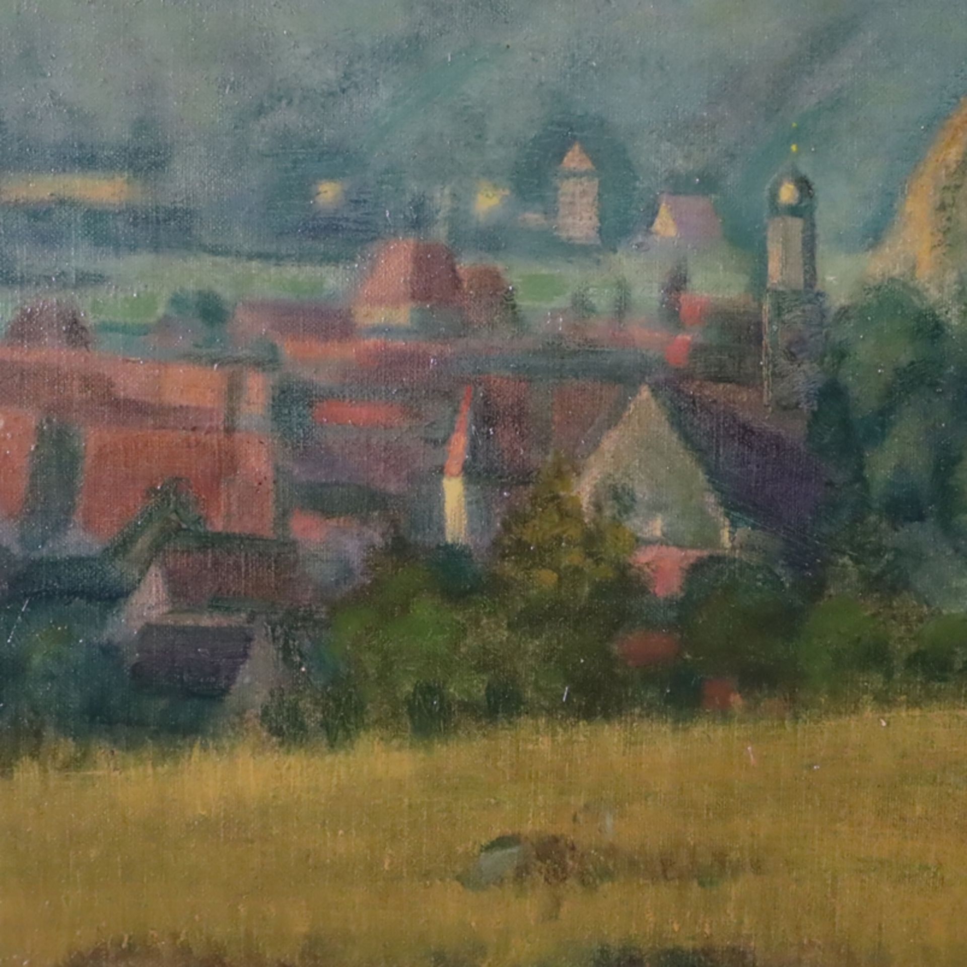Preiss, Karl (1885 - 1960) - Hügellandschaft mit Festung, Öl auf Leinwand, unten rechts signiert "K - Image 4 of 9