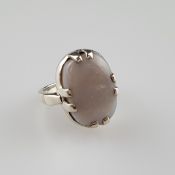 Opal- Ring - 925er Silber, Ringkopf besetzt mit ovalem O | 925 Sterling Silver Ring with Opal, ca.