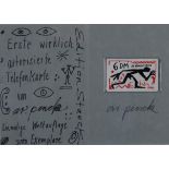 Penck, A.R.(1939-2017)- Telefonkarte "6 DM 20 Einheiten", 1990, einmalige limitierte Auflage von 30