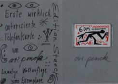 Penck, A.R.(1939-2017)- Telefonkarte "6 DM 20 Einheiten", 1990, einmalige limitierte Auflage von 30