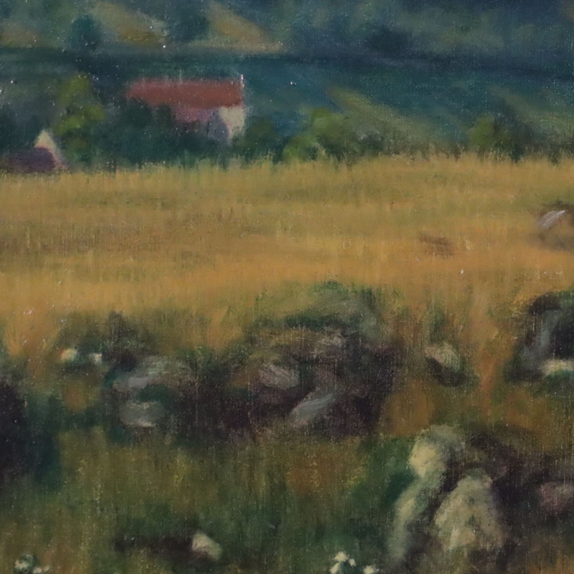 Preiss, Karl (1885 - 1960) - Hügellandschaft mit Festung, Öl auf Leinwand, unten rechts signiert "K - Image 5 of 9
