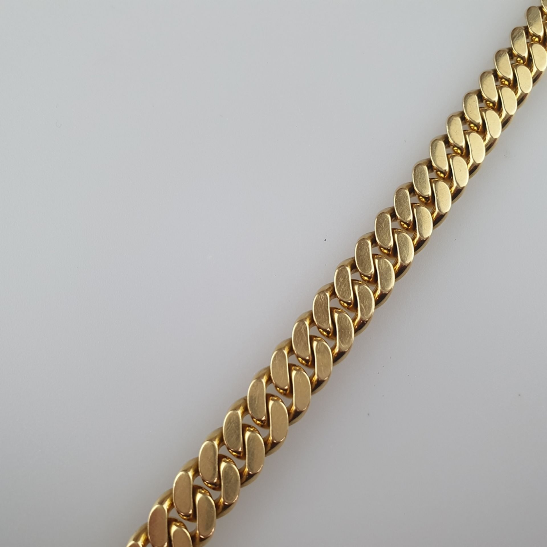 Massives Gliederarmband - Gelbgold 750/000, Steckverschluss, Länge ca. 18,5cm lang, B.ca.9mm, ca. 6 - Bild 3 aus 5