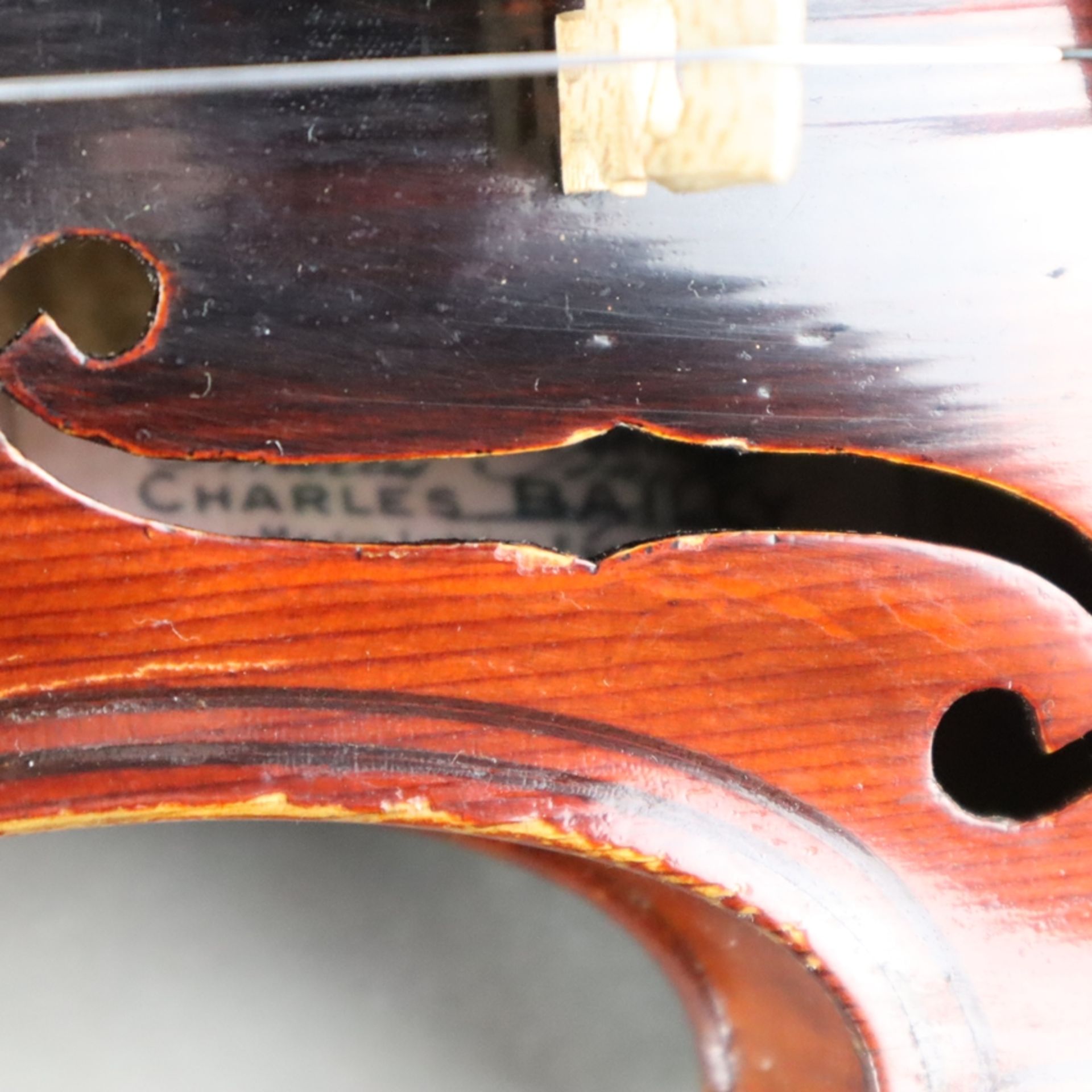 Geige - Charles Bailly, Frankreich, auf dem Etikett bezeichnet "Instruments de Solistes/ Charles Ba - Image 8 of 12