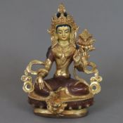Tara Sengdeng Nakkyi Drolma (skt. Khadiravani Tara) - Nepal/Tibet, Kupferlegierung vergoldet, kulti