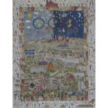 Rizzi, James (1950 -New York- 2011) - Plakat „A VILLAGE FOR THE WORLD“, Druck auf Glanzpapier, im D