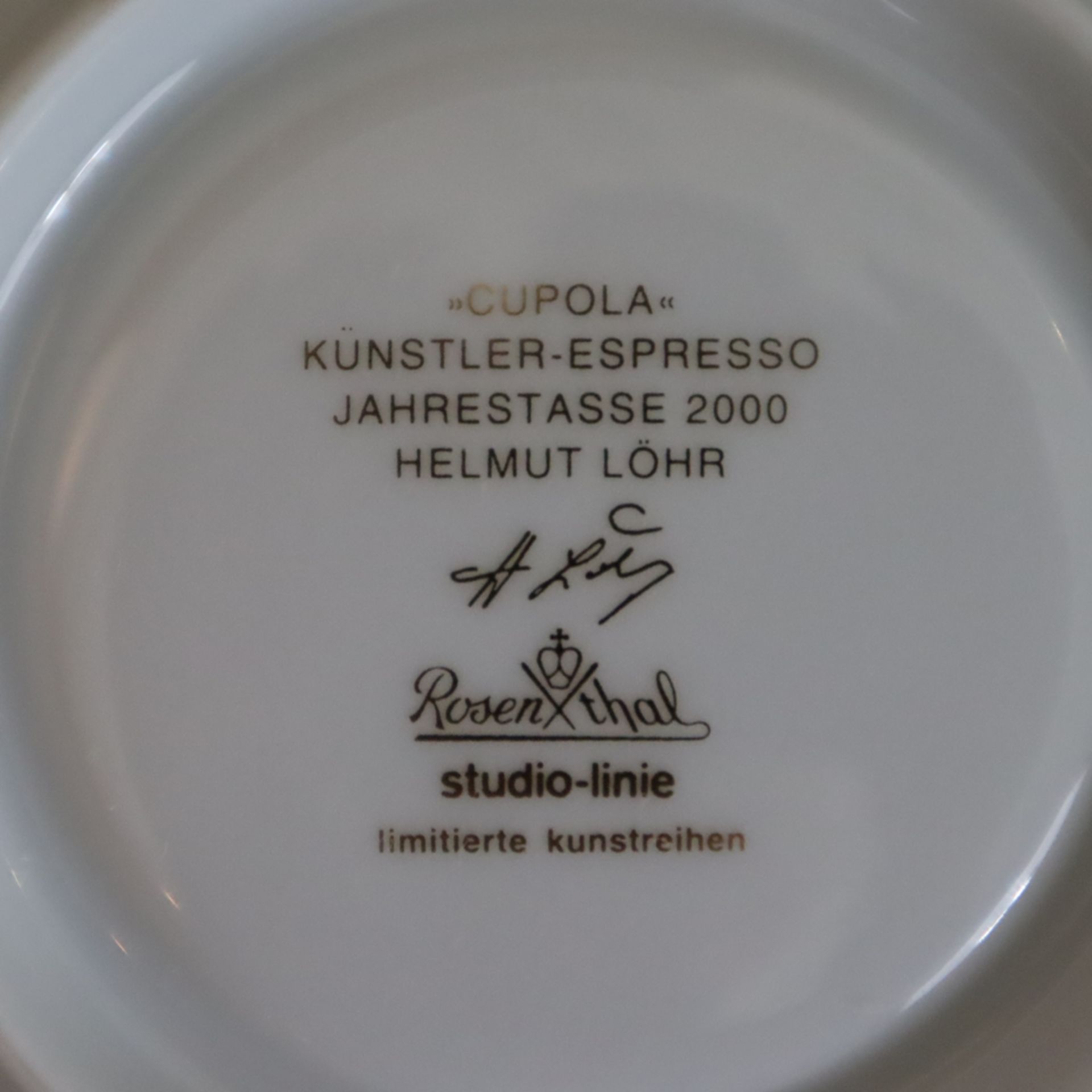 Paar Espresso-Tassen mit Untertassen - Rosenthal, Studio-Line, limitierte Ausgabe, 2 Jahrestassen 2 - Bild 7 aus 7