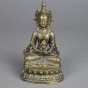 Buddha Amitayus - Bronze, der Herr des unermesslichen Lebens, eine Emanation des Tatagatha Amitabha