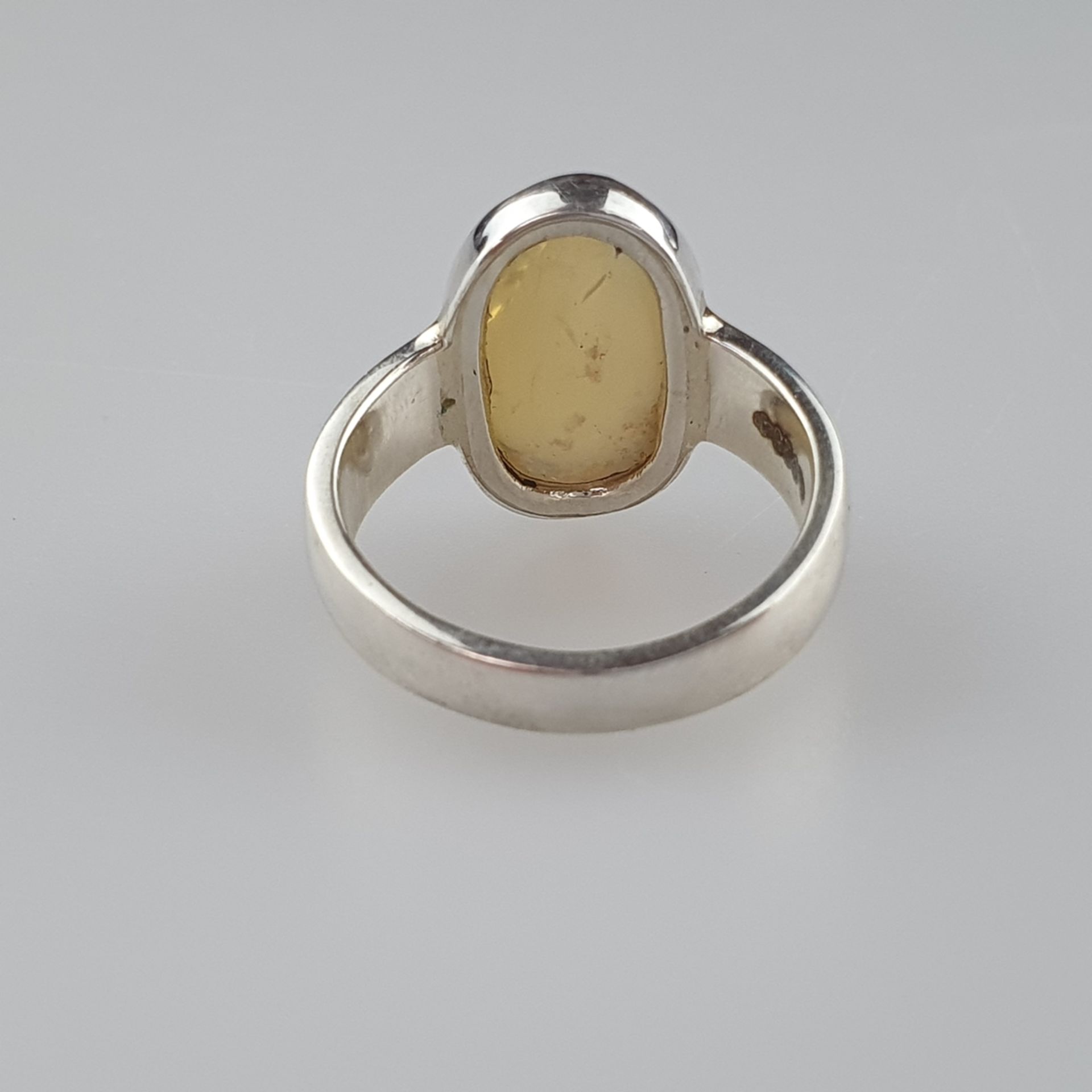 Feueropal-Ring - 925er Silber, Ringkopf besetzt mit ova | Fire Opal Set In 925 Sterling Silver Ring - Bild 4 aus 5
