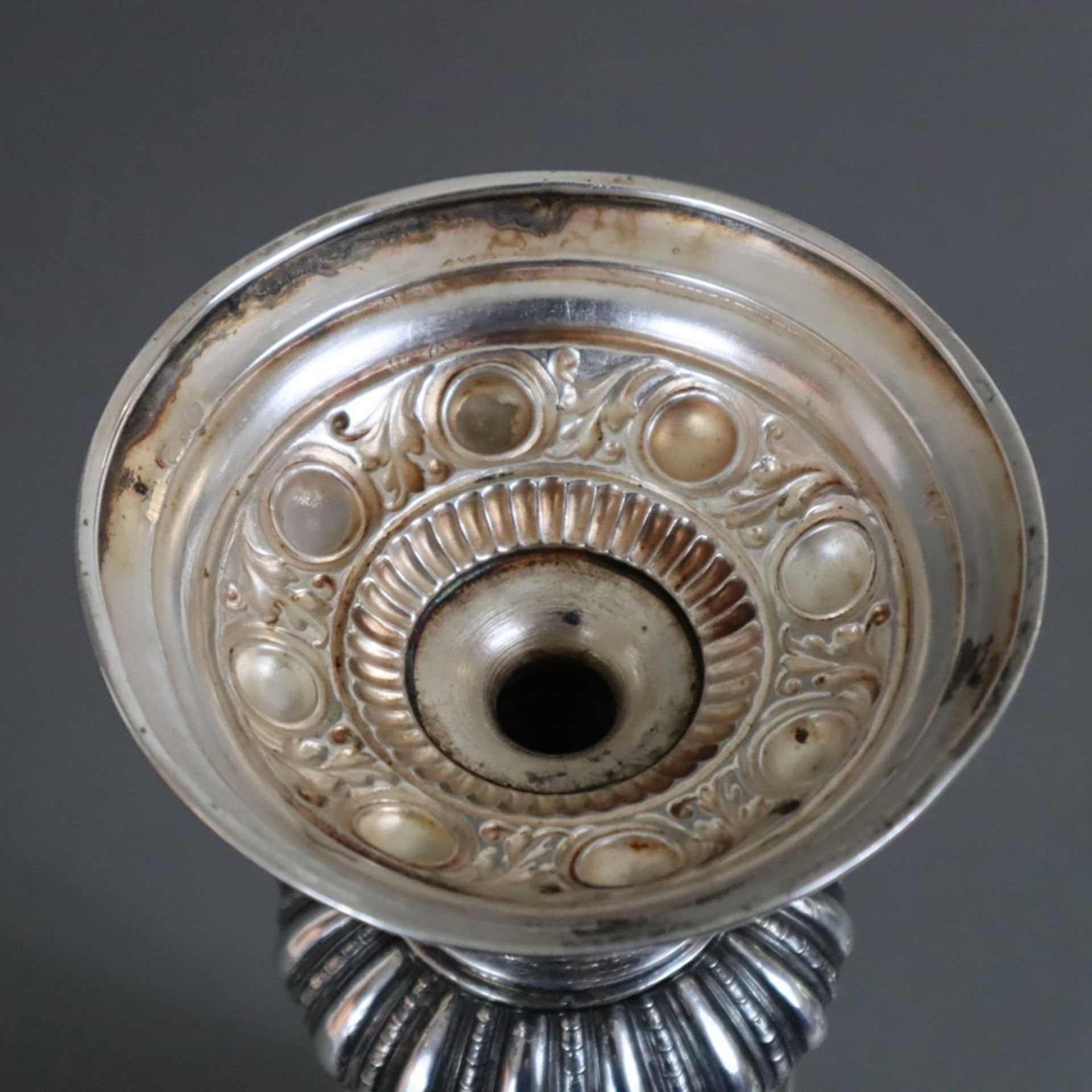 Historismus-Schützenpokal - 800er Silber, gestempelt "Engel", 800, Halbmond/Krone, graviert "IV. Co - Image 14 of 14