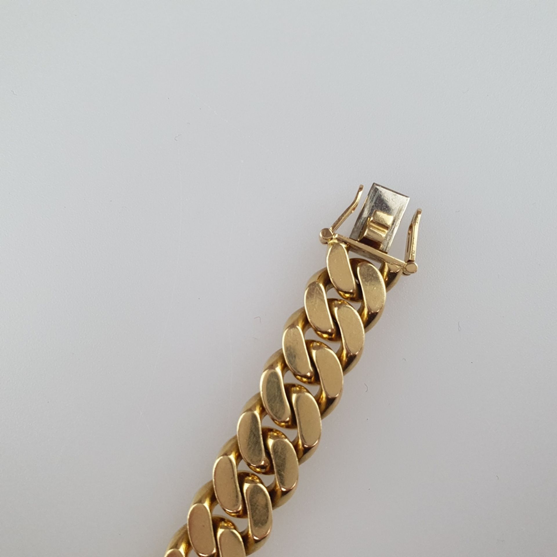 Massives Gliederarmband - Gelbgold 750/000, Steckverschluss, Länge ca. 18,5cm lang, B.ca.9mm, ca. 6 - Bild 4 aus 5