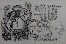 Chagall, Marc (1887 Witebsk - 1985 St. Paul de Vence) - Titelblatt und Titelseite für "Glasmalereie