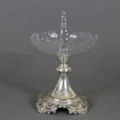 Tafelaufsatz mit Glasschale - J.M. van Kempen & Zoon, Niederlande, 1878, Silber, Balusterschaft gep