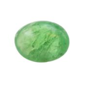 Loser Tsavorit - ovaler grüner Cabochon von 3,82 ct, transparent, unbehandelt, Wertgutachten AIG Ma