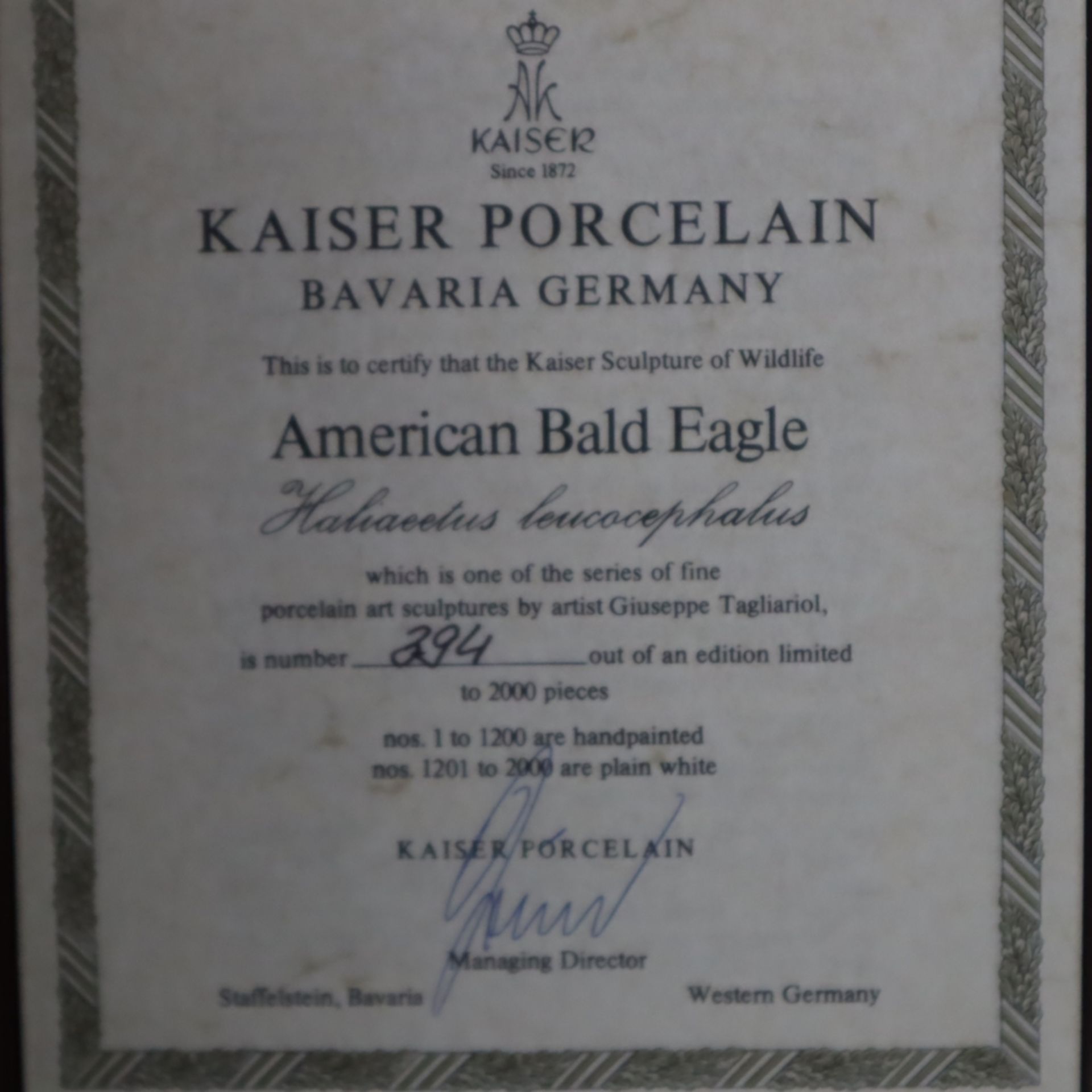 "Der Weisskopfadler/ American Bald Eagle/ Haliaeetus leucocephalus" - Giuseppe Tagliariol, Kaiser P - Image 10 of 10