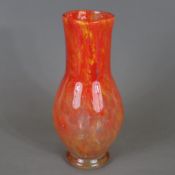 Ikora-Vase- WMF, Geislingen, Dekortechnik von Karl Wiedmann, dickwandiges Klarglas, Zwischenschicht