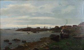 Rheinemann, Albert Leopold (1833 Koblenz - nach 1879) - Weite Küstenlandschaft, Öl auf Leinwand, un