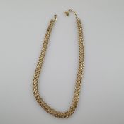 Goldcollier - Gelbgold 333/000, Kette aus filigran verflochtenen ringförmigen Gliedern, Länge mit V