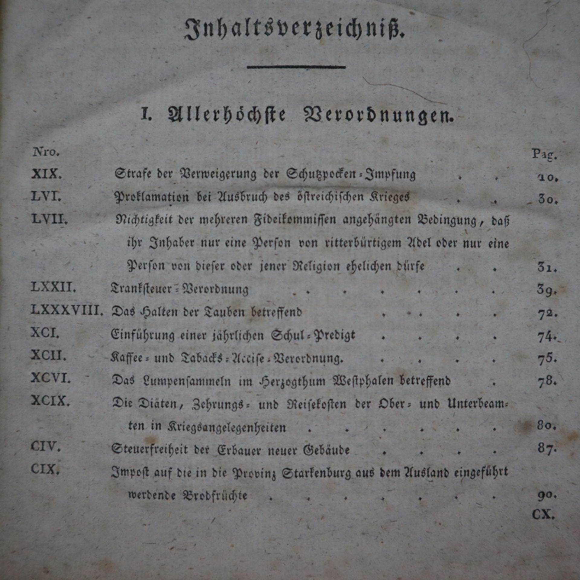 Großherzoglich Hessische Verordnungen - vom August 1806 bis 1810, Darmstadt 1811, 1. und 2. Heft, X - Image 7 of 9
