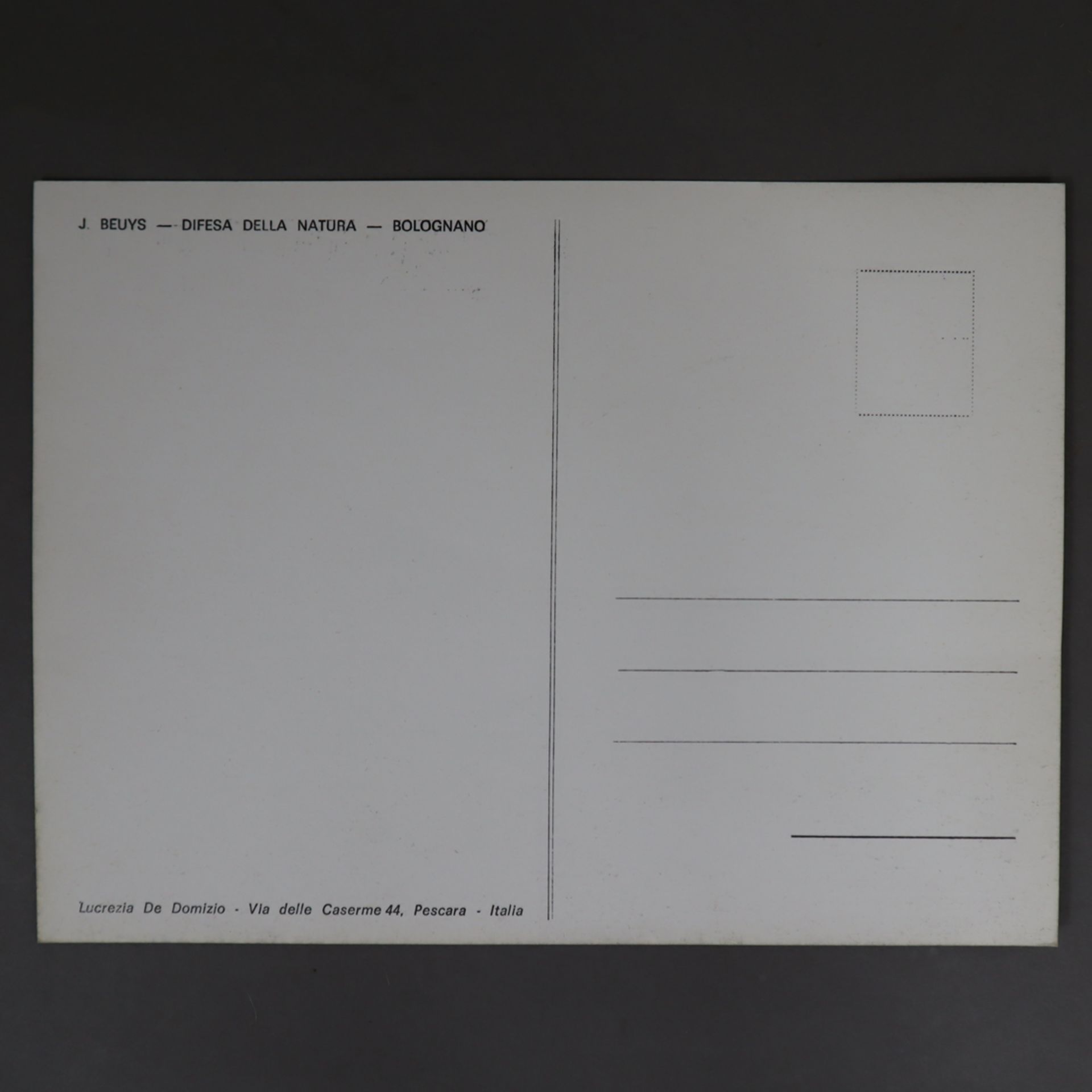 Beuys, Joseph (1921 Krefeld - 1986 Düsseldorf) - "Difesa della Natura", Bolognano 1983, handsignier - Bild 3 aus 3