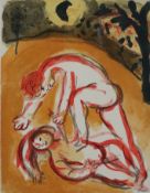 Chagall, Marc (1887 Witebsk - 1985 St. Paul de Vence) - "Kain und Abel", Original Farblithografie a