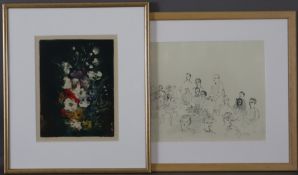 Zwei Lithografien Dufy/ Vlaminck - 1x Dufy, Raoul (1877 Le Havre - Forcalquier 1953), "L'heure de t