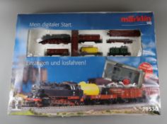 Märklin digital H0 29530 Startpackung - mit Tenderlokomotive DB BN 86 132 und fünf Güterwagen, Tran