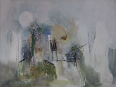 Motke Blum (*1925 Rumänien, seit 1944 in Israel) - Abstrakte Komposition, Öl auf Spannplatte, unten