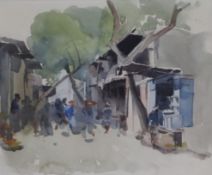 Dufaux, Frédéric (1852 Genf 1943) - Orientalische Straßenszene, Aquarell auf Papier, unsigniert, rü