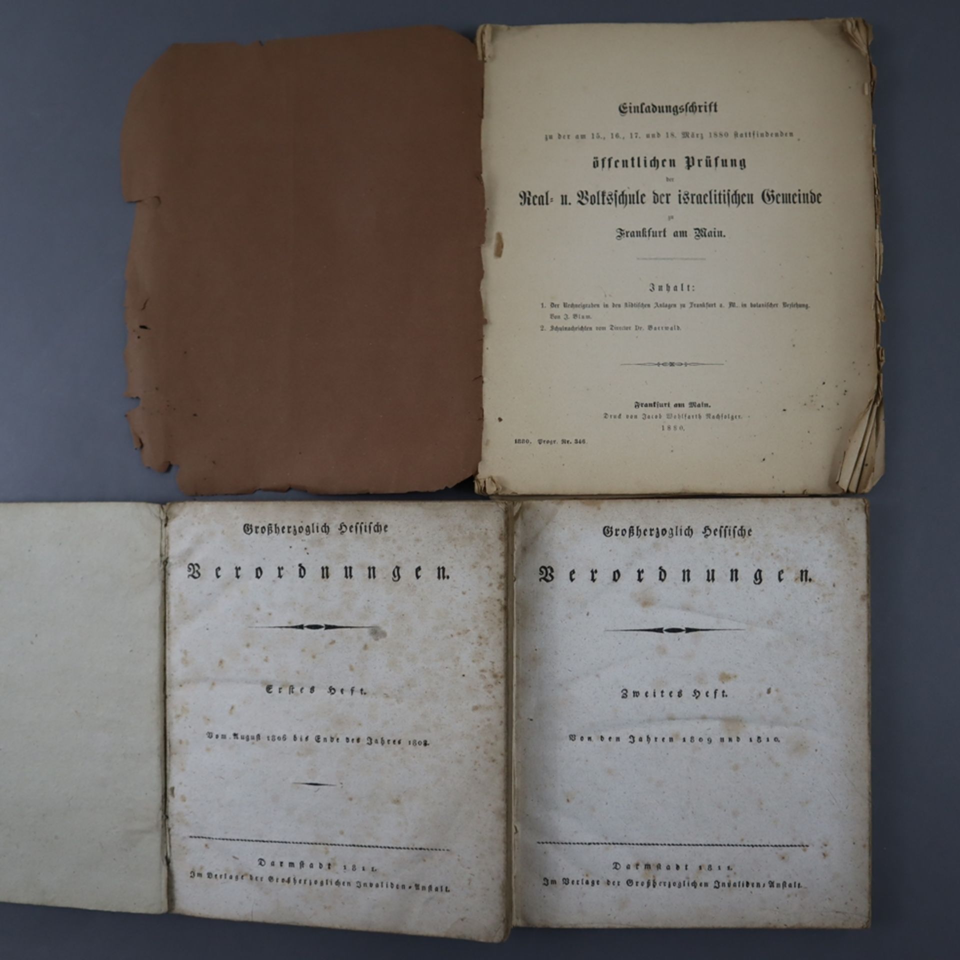 Großherzoglich Hessische Verordnungen - vom August 1806 bis 1810, Darmstadt 1811, 1. und 2. Heft, X