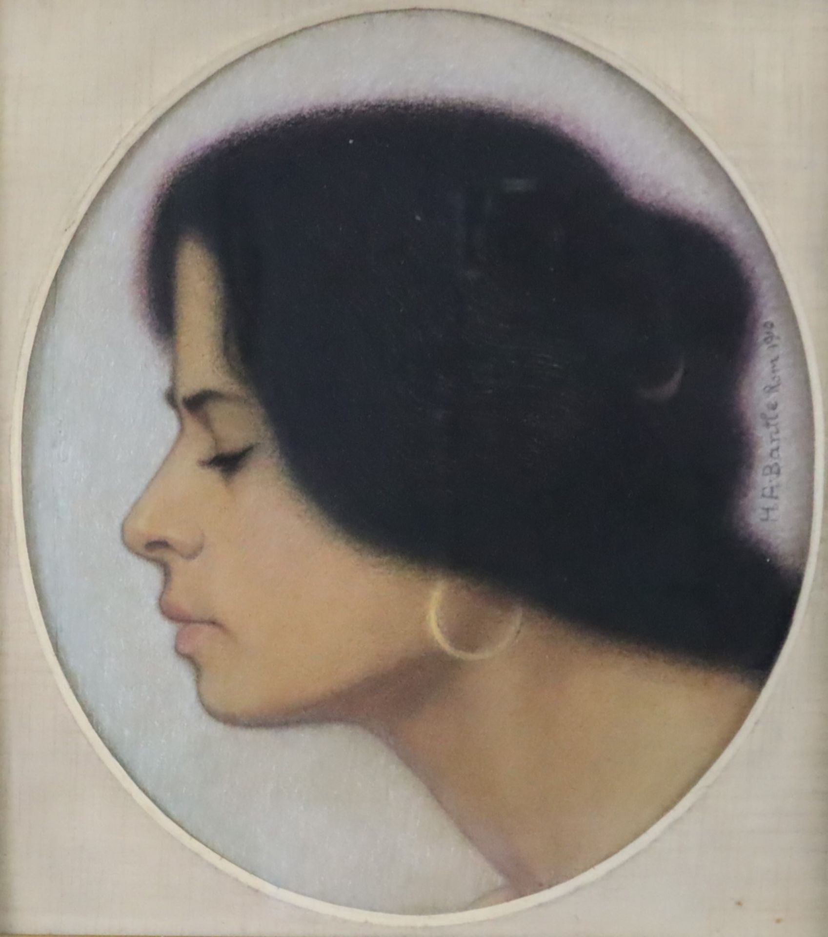 Bantle, Hermann Anton (1872 Straßburg - 1930 München) - Profilbildnis einer jungen Römerin, Pastell