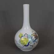 Flaschenvase - Tian qiu ping, China, Bemalung mit polychromen Emailfarben: daoistischer Unsterblich