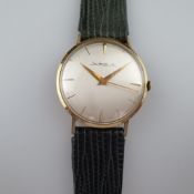 Armbanduhr - Charles Schwartz&Son, Schweiz, 14K Gelbgoldgehäuse, Handaufzug, metallfarbenes Zifferb
