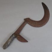 Wurfeisen der Mbaka - (D.)R.Kongo/Zentralafrik.Republik, mehrteilige Eisenklinge, Handgriff aus Hol