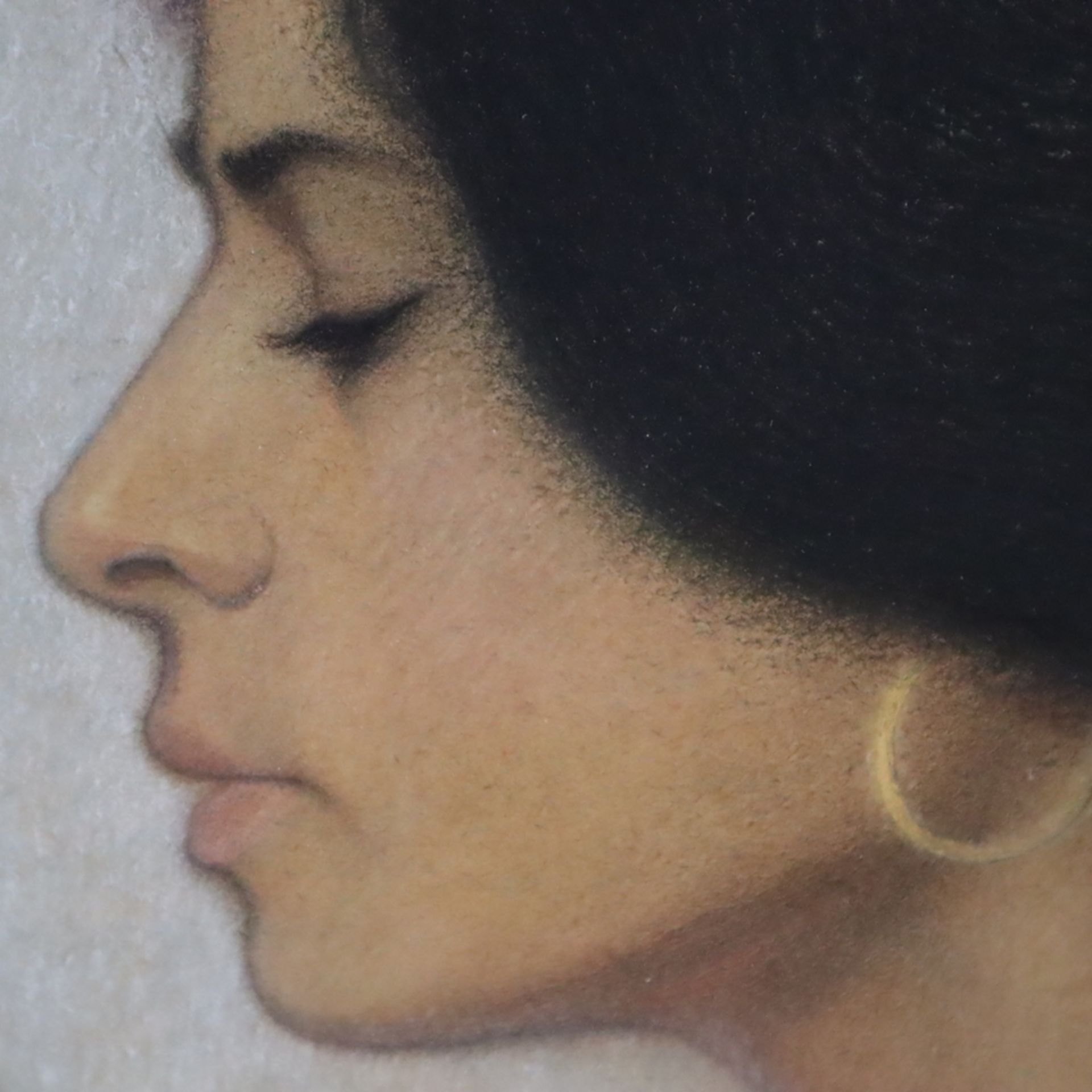 Bantle, Hermann Anton (1872 Straßburg - 1930 München) - Profilbildnis einer jungen Römerin, Pastell - Image 3 of 5
