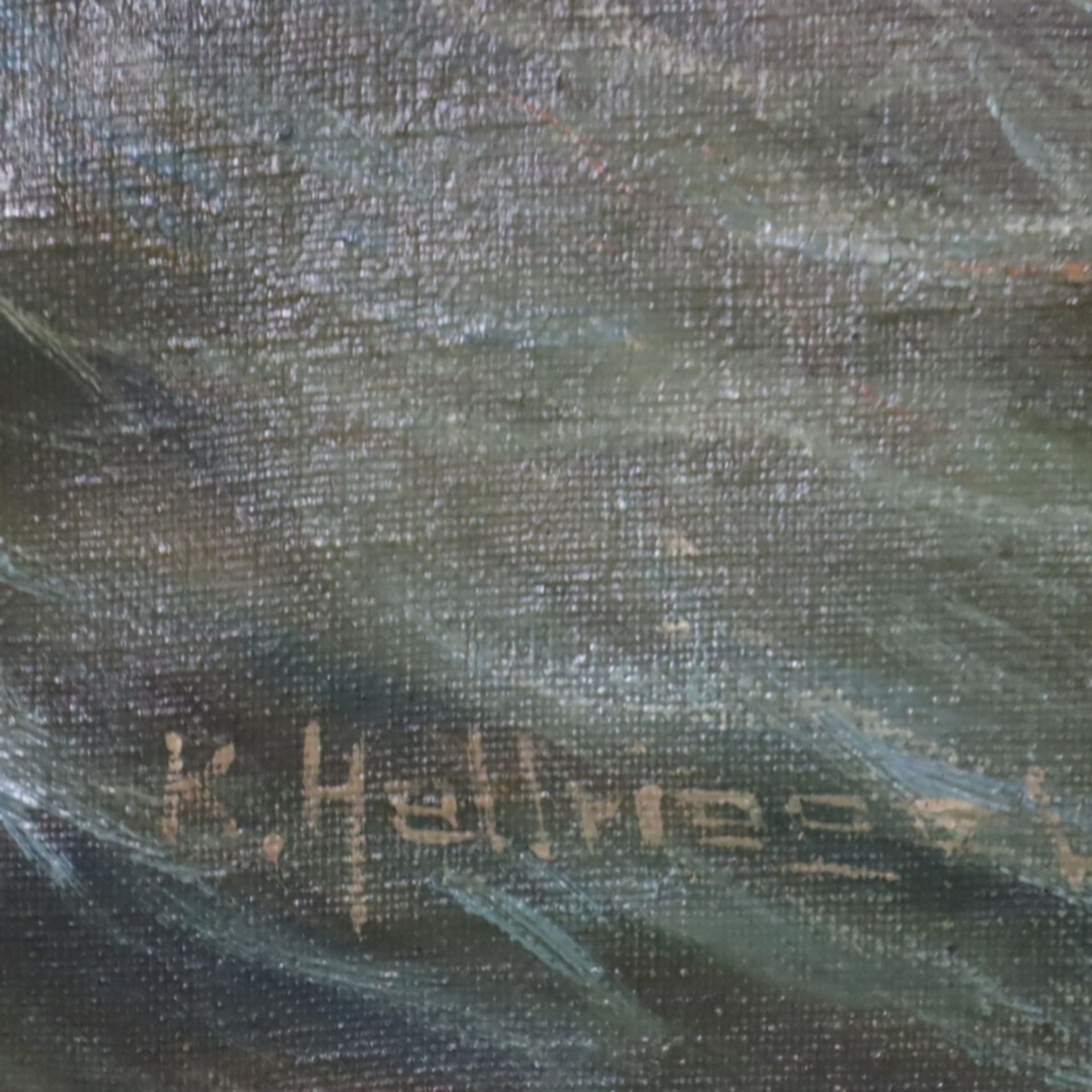 Hellriegel, K. (Marinemaler, um 1900) - Seestück, Öl auf Leinwand, unten links signiert "K.Hellrieg - Image 7 of 8